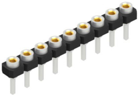 Socket header, 9 pole, pitch 2.54 mm, straight, 10043141