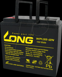 WPL 55-12N Maintenance-free sealed lead-acid battery, 55 Ah, 12V, Longlife