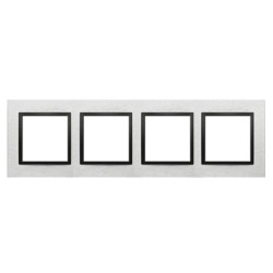 Simon 54 Nature Ramka 4-krotna metalowa, Inox Nero DRN4/82
