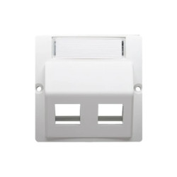 Simon Basic Pokrywa gniazd teleinformatycznych na wkłady RJ Panduit skośna podwójna biała BMGPS2P.02/11