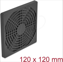 67313 Fan Grill with Dust Filter, 120 x 120 mm, black