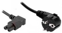 KAB45.66KK Kabel zasilający wtyk unischuko, kątowy (PL i niemiecki) - gniazdo typu "koniczynka", kątowe, długość 1.5 m, czarny z