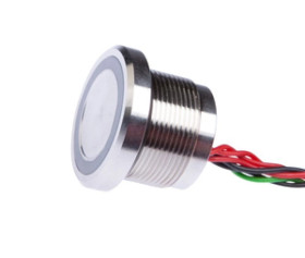 Czujnik mechaniczny przycisk LED M22x1 20dł 24V DC 200mA NO 0,5m kabel YM220100
