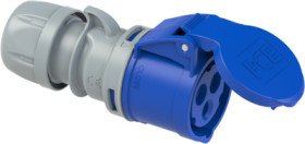 CEE jack, 3 pole, 16 A/230 V, blue, 6 h, IP44, 213-6TT