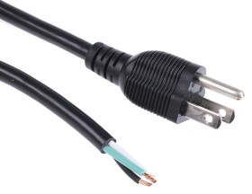 Przewód zasilania, złącze A: Bez zakończenia, złącze B: Wtyk amerykański typu B 2m 10 A 125 V 0,824 mm² Czarny