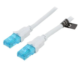 Patch cord U/UTP 5e CCA PVC niebiesko-czarny 20m 26AWG VAP-A10-S2000