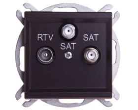 SONATA Gniazdo antenowe RTV-SAT-SAT czekoladowy metalik GPA-R2S/m/40