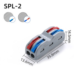 SPL-2 Wago Electrical Cable Connector Clone - Terminal Block Connector - Two Color - 10 pcs