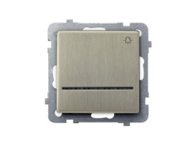 SONATA Wyłącznik zwierny przycisk "światło" z podświetleniem niebieskim nowe srebro ŁP-5RMS/m/44 OSPEL