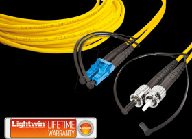LDP-09 LC-ST 5.0 Duplex fibre optic patch cable, SM OS2, LC - ST, 5.0 m