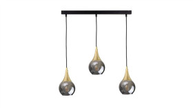 Lampa Wisząca Nowoczesna 3Xe27 Lacrima Smoky/Gold