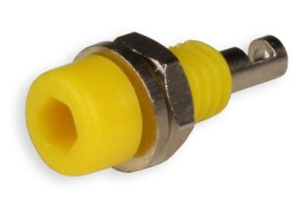 PJ224M5 gniazdo bananowe na panel 2mm 10A / 60V; żółty