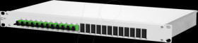 1502595912-E OpDAT 19 inch, 1RU fiber patch panel, 12x E2000 APC, green, OS2