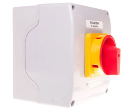 Łącznik krzywkowy 0-1 3P 100A w obudowie OB18 z czołem zamykanym żółto/czerwonym SK100-2.8211OB18ZC