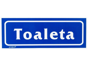 Samoprzylepna tabliczka ostrzegawcza /TOALETA/ 18/T/F