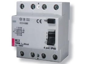 Wyłącznik różnicowoprądowy 4P 100A 300mA typ AC EFI-4 AC 100/0.3 002062155 ETI