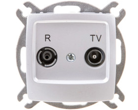 KARO Gniazdo antenowe RTV końcowe 2,5-3dB srebrny perłowy GPA-SK/m/43