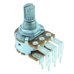 100K Logarithmic Stereo Right Angle PCB 16mm Potentiometer