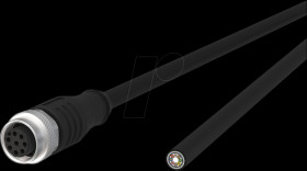 142MHA20010 Sensor cables, M12, 8-pin, coupling &gt; open end, 1 m