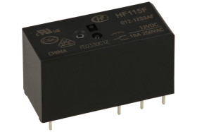 Przekaźnik; elektromagnetyczny miniaturowy; HF115F-012-1ZS3AF; 12V; DC; 1 styk przełączny; 16A; 250V AC; do gniazda; do druku (P