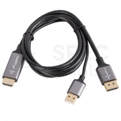 Kabel HDMI / DisplayPort 4K@60 (wtyk / wtyk) czarny 1m LANBERG