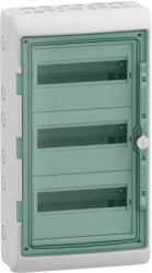 Small distributor, 3x12 HP, (H x W x D) 610 x 340 x 160 mm, IP65/IK09, polymer, light gray, 13435