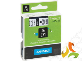Taśma do drukarek DYMO seria LM i LP 9mm x 7m czcionka czarna taśma biała S0720680 DYMO40913 GPH