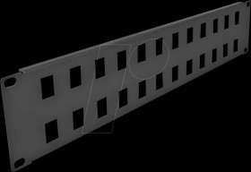 66837 19" Keystone Patchpanel, 24 Port, 2 U, black