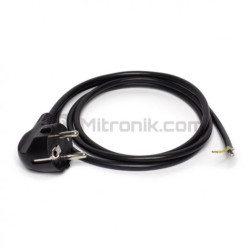 KABEL ZASILAJĄCY ZALEWANY 3x0,75 CZARNY 3m