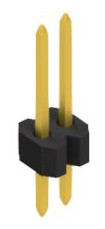Pin header, 2 pole, pitch 1.27 mm, straight, black, 10060375