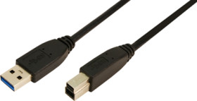 USB 3.0 adapter cable, USB plug type A to USB plug type B, 1 m, black, CU0023