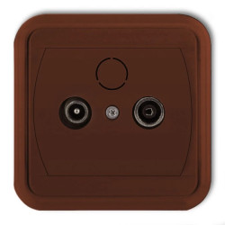 LIZA Gniazdo antenowe RTV końcowe w szeregu gniazd przelotowych 6dB brązowy 4GAK-1L6