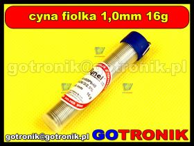 Cyna z topnikiem 1,00mm/16g Sn60Pb40 CYNEL fiolka LC60