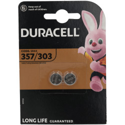 Duracell D357B2 Silver Oxide Button Cell Battery 357/303 SR64 1.5V - Pack of 2