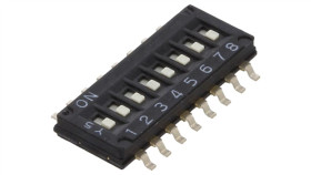 Przełącznik Dip-Switch Ilość Sekcji 8 On-Off 0,025A/24Vdc A6h-8101
