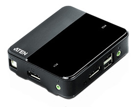 Przełącznik KVM 3.5 mm Stereo CS782DP-AT, 2-portowy USB, Aten DisplayPort