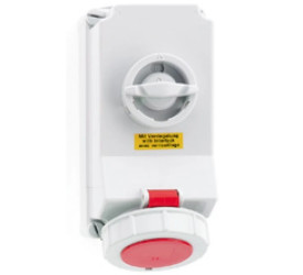 Gniazdo stałe z wyłącznikiem i blok. 32A 4P 400V 6h IP67 Quick-Connect 160178