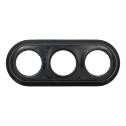 Ramka potrójna owalna ceramiczna czarna Ceramic Loft