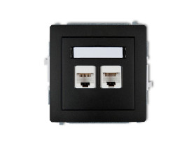 DECO Gniazdo komputerowe podwójne 2xRJ45 kat.6 8-stykowy czarny mat 12DGK-4 KARLIK