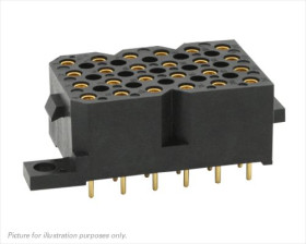 Souriau Sunbank by Eaton Gniazdo PCB SMS 24 -pinowe 6-rzędowe raster: 5.08 mm Powierzchnia Montaż na płytce Lutowie