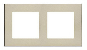 Simon 55 Ramka 2-krotna DUO Szampański, podstawa czarna TRD2.149/144