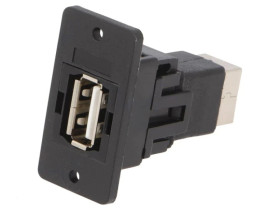 Adapter USB A - USB B 2.0 gniazdo SLIM złocony CP30609NX