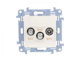 Simon 10 Gniazdo antenowe podwójne SAT-SAT-RTV biały CASK2.01/11
