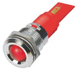 Lampka kontrolna do montażu panelowego 110V ac, czerwona 22mm LED Chrom Końcówka lutownicza RS PRO