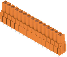 Pin header, 15 pole, pitch 5.08 mm, straight, orange, 1682860000