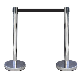 Słupek taśmy długość taśmy 2m Bariera chowana Ø 63mm Chromowany