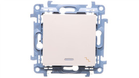 Simon 10 Łącznik Schodowy Z Podświetleniem Led 10Ax Kremowy Cw6l.01/41