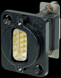 NADB9MF-B 9 pole D-SUB feedthrough, black