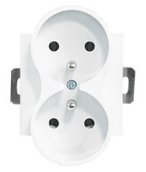 QUADRA Gniazdo podwójne do ramki szklanej