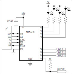 10-Port I/O Expander with LED Intensity Control, Interrupt, and Hot-Insertion Protection